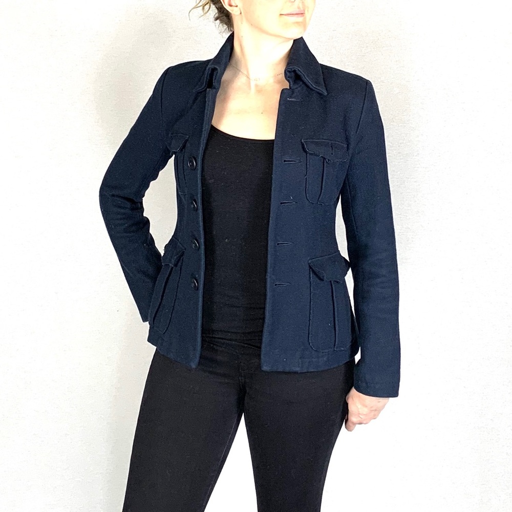 Lucky Brand Blue Wool Military Jacket Small